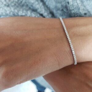 14K Gold 1.12 Ct Genuine Diamond Tennis Bracelet